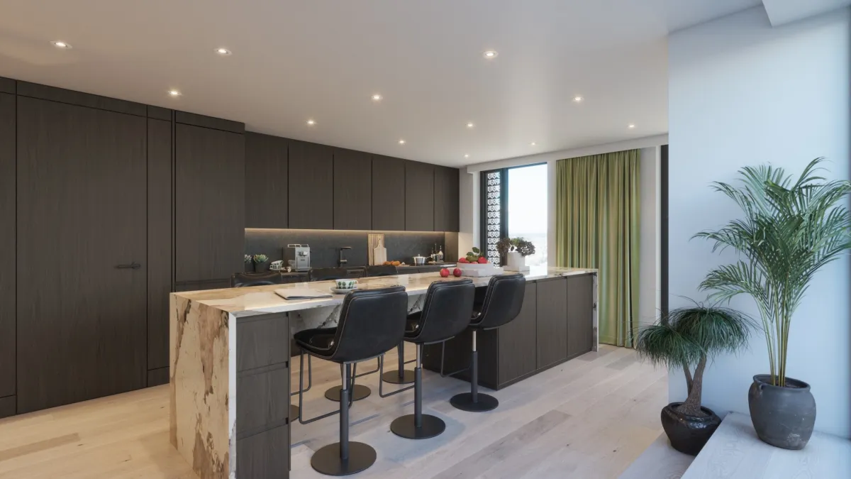 OBSIDIAN 3 BED KITCHEN ISLAND OPTION 01 02