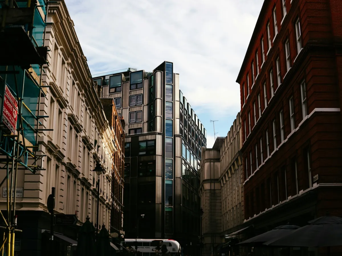 London street with scaffolding